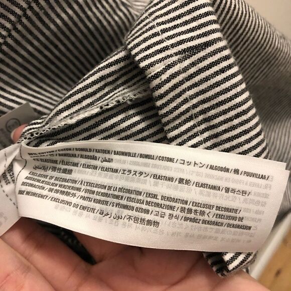 Hollister Adjustable Striped Button Down Dress Overalls White Blue ~ Size Small - Picture 7 of 9